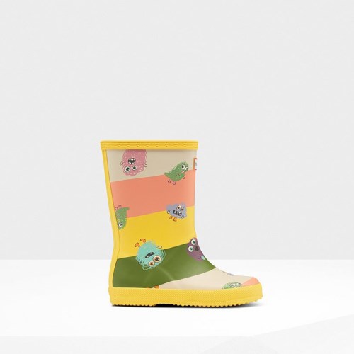 Hunter Original Classic Scribble Print Rain Boots For Kids - NZ D7058